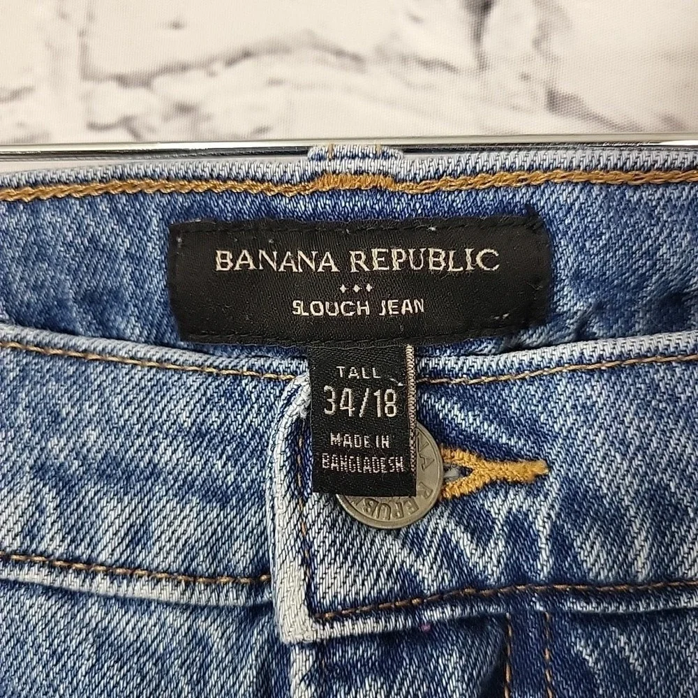 Banana Republic Shorts Mens 34 Blue Denim Cut Off Jorts Raw Hem Straight Casual‎